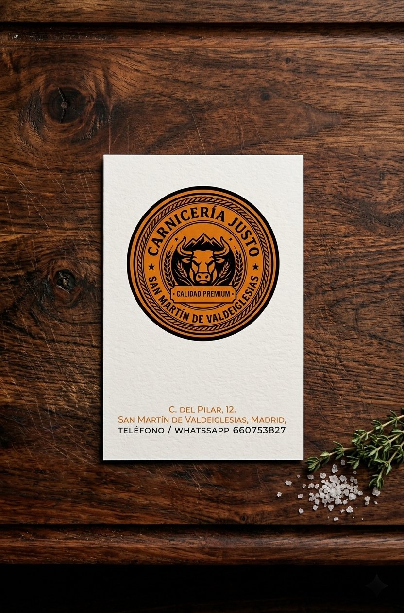 Tarjeta de visita de Carnicería Justo